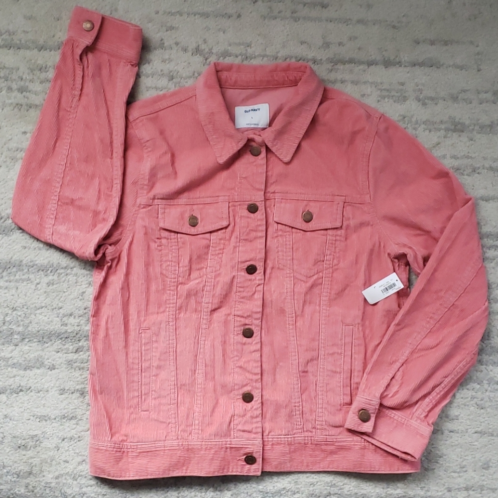 Old navy pink corduroy jean jacket